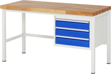 Werkbank höhenverstellbar 8127A1, B1500xT700xH840-1040mm, 3xSchublade-TA
