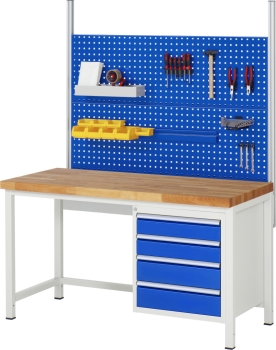 Werkbank höhenverstellbar 8162A1, B1500xT700xH840-1040mm, 4xSchublade-TA
