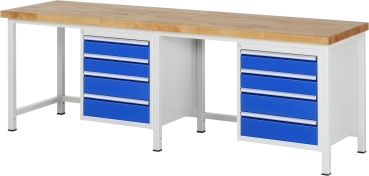 Werkbank höhenverstellbar 8162A1, B2500xT700xH840-1040mm, 8xSchublade-TA