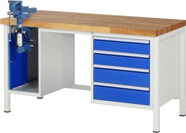 Werkbank höhenverstellbar 8185A1, B1500xT700xH840-1040mm, 4xSchublade-TA, SSKL