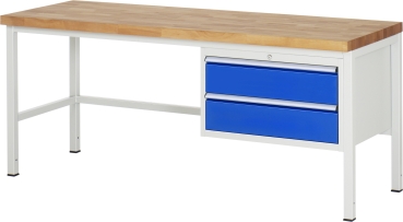 Werkbank höhenverstellbar 8225A1, B2000xT700xH840-1040mm, 2xSchublade-TA