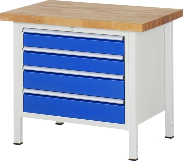 Werkbank höhenverstellbar 8262A2, B1000xT700xH840-1040mm, 4xSchublade-TA