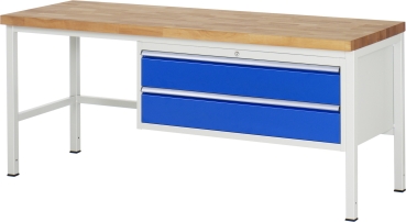 Werkbank höhenverstellbar 8325A1, B2000xT700xH840-1040mm, 2xSchublade-TA