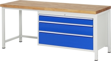 Werkbank höhenverstellbar 8359A1, B2000xT700xH840-1040mm, 3xSchublade-TA