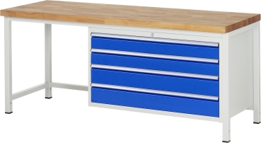 Werkbank höhenverstellbar 8362A1, B2000xT700xH840-1040mm, 4xSchublade-TA