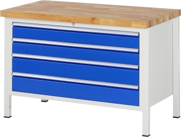 Werkbank höhenverstellbar 8362A2, B1250xT700xH840-1040mm, 4xSchublade-TA
