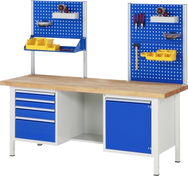 Werkbank höhenverstellbar 8554A2, B2000xT700xH840-1040mm, 6xSchublade-TA