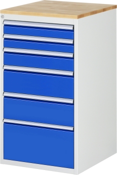 Schubladenschrank L7.7, B580xT650xH1035mm, B-Top-25mm, 6xSchublade-TA