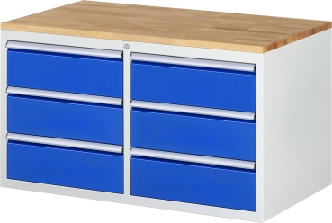 Schubladenschrank LL3.0.0, B1145xT650xH645mm, B-Top-25mm, 6xSchublade-TA