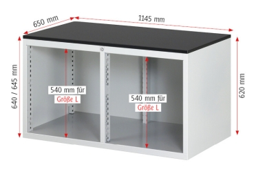 Preview: Schubladenschrank LL3.0.0, B1145xT650xH645mm, B-Top-25mm, 6xSchublade-TA