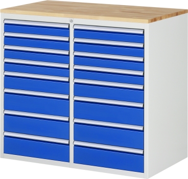 Schubladenschrank LL7.8.8, B1145xT650xH1035mm, B-Top-25mm, 16xSchublade-TA