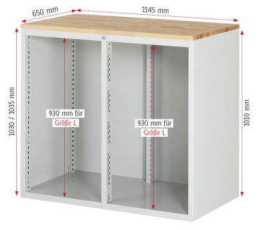 Preview: Schubladenschrank LL7.8.8, B1145xT650xH1035mm, B-Top-25mm, 16xSchublade-TA