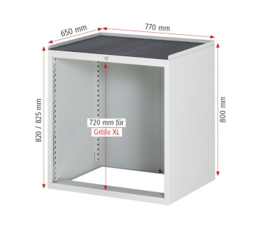 Preview: Schubladenschrank XL5.9, B770xT650xH825mm, B-Top-25mm, 6xSchublade-TA