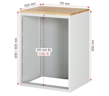 Preview: Schubladenschrank XL7.4, B770xT650xH1035mm, B-Top-25mm, 5xSchublade-TA