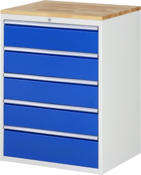 Schubladenschrank XL7.5, B770xT650xH1035mm, B-Top-25mm, 5xSchublade-TA