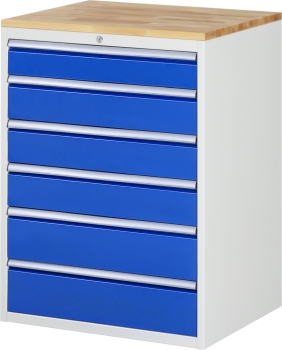 Schubladenschrank XL7.6, B770xT650xH1035mm, B-Top-25mm, 6xSchublade-TA