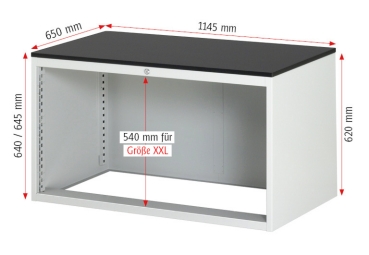 Preview: Schubladenschrank XXL3.1, B1145xT650xH645mm, B-Top-25mm, 4xSchublade-TA