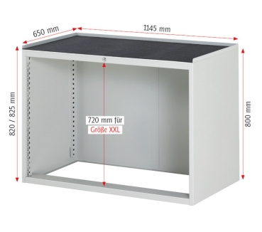 Schubladenschrank XXL5.3, B1145xT650xH825mm, B-Top-25mm, 4xSchublade-TA