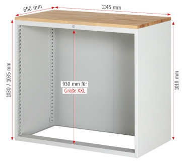 Preview: Schubladenschrank XXL7.9, B1145xT650xH1035mm, B-Top-25mm, 7xSchublade-TA