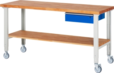 Fahrbare Werkbank (höhenverstellbar) 7001A7, B2000xT700xH950-1000mm | 2BR-2LR