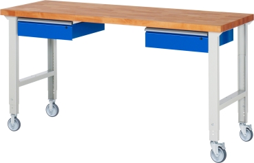 Fahrbare Werkbank (höhenverstellbar) 7002A1, B2000xT700xH950-1000mm | 2BR-2LR