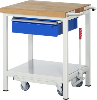 Werkbank mit Fahrgestell 8001, B750xT700xH880mm, 1xSchublade-TA