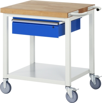Fahrbare Werkbank 8001, B750xT700xH880mm, Ablageboden-MT, 1xSchublade-TA