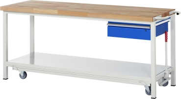 Werkbank mit Fahrgestell 8001, B2000xT700xH880mm, 1xSchublade-TA