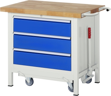 Werkbank mit Fahrgestell 8257, B1000xT700xH880mm, 3xSchublade-TA