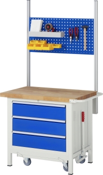 Werkbank mit Fahrgestell 8257, B1000xT700xH880mm, 3xSchublade-TA