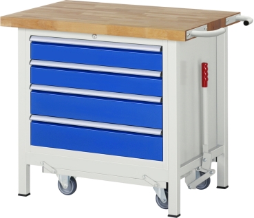 Werkbank mit Fahrgestell 8262, B1000xT700xH880mm, 4xSchublade-TA
