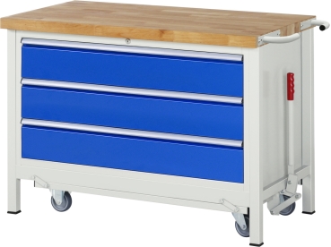Werkbank mit Fahrgestell 8357, B1250xT700xH880mm, 3xSchublade-TA