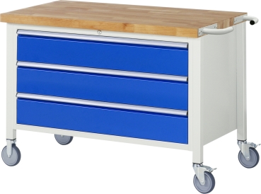 Fahrbare Werkbank 8357, B1250xT700xH880mm, 3xSchublade-TA