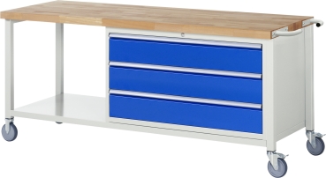 Fahrbare Werkbank 8357, B2000xT700xH880mm, 3xSchublade-TA