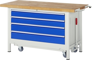 Werkbank mit Fahrgestell 8362, B1500xT700xH880mm, 4xSchublade-TA