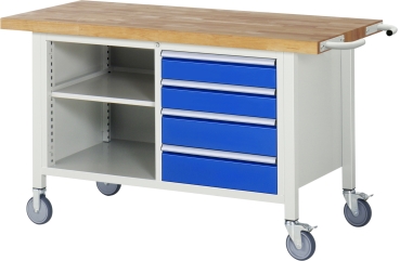 Fahrbare Werkbank 8463, B1500xT700xH880mm, 4xSchublade-TA