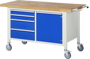 Fahrbare Werkbank 8470, B1500xT700xH880mm, 4xSchublade-TA, 1xTür