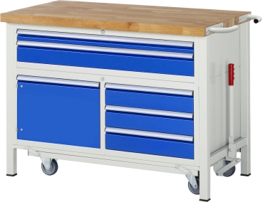 Werkbank mit Fahrgestell 8922, B1250xT700xH920mm, 5xSchublade-TA
