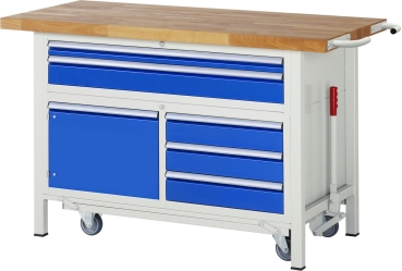 Werkbank mit Fahrgestell 8922, B1500xT700xH920mm, 5xSchublade-TA