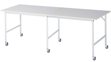 Fahrbarer Arbeitstisch Jerry (6 LR), B2500xT1000xH900mm, M-Platte-22mm