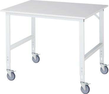 Fahrbarer Arbeitstisch (HV) Tom (4 LR), B1250xT1000xH910-1230mm, M-Platte-22mm