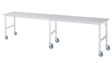 Fahrbarer Arbeitstisch (HV) Tom (6 LR), B4000xT800xH910-1230mm, M-Platte-22mm