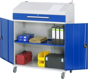 Beistellschrank Stehpult 02, B1100xT520xH1235/1345mm, mobil
