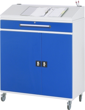Preview: Beistellschrank Stehpult 02, B1100xT520xH1235/1345mm, mobil