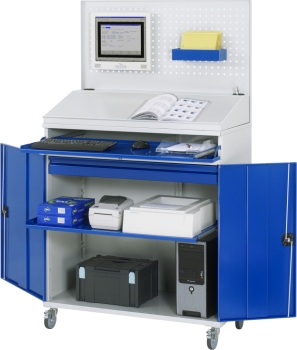 Computer-Schrank 61, B1100xT520xH1895mm, mobil