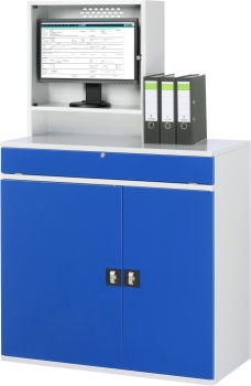 Preview: Computer-Schrank 65 mit Monitorgehäuse T250mm, B1100xT520xH1770mm, stationär