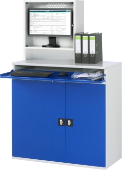 Preview: Computer-Schrank 65 mit Monitorgehäuse T250mm, B1100xT520xH1770mm, stationär
