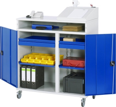 Beistellschrank Stehpult 08T, B1100xT520xH1185/1235/1345mm, mobil