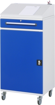 Preview: Beistellschrank Stehpult 02, B650xT520xH1235/1345mm, mobil