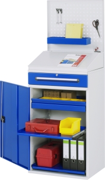 Beistellschrank Stehpult 04, B650xT520xH1110/1220/1770mm, stationär